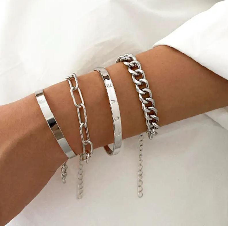 Four Diva Bracelets - Silver